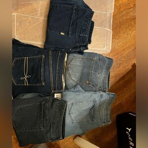 5 pair of jeans high rise
